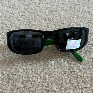 Lilly Pulitzer Manda Black/Green Sunglasses NWT